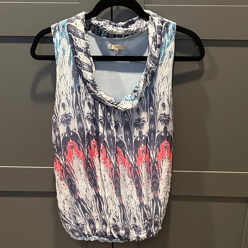 Giusy Stylish Multicolor Silk Women's Top. Made in Italy. Size Small.